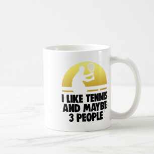 I Like Tennis Maybe 3 People Shirt Tennis Play Tee Coffee Mug