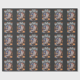 I Like the Ber Months Funny Spooky Skeleton Xmas Wrapping Paper