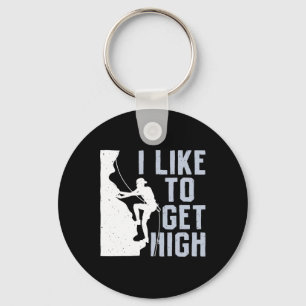 I Like To Get High Bouldering Mountain Climber Roc Key Ring