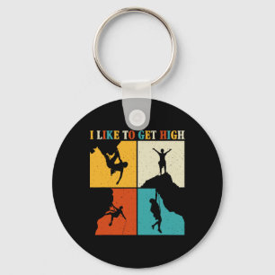 I Like To Get High Rock Climbing Mountain Indoor B Key Ring