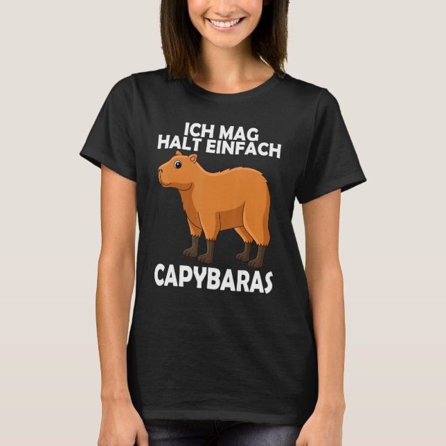 I like to hold Capybaras water pig guinea pigs T-Shirt (Front)