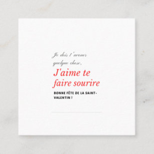 I like to make you smile, good Valentine's Day Square Business Card