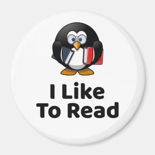 I Like To Read Penguin Funny Reading Magnet