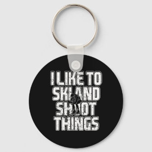 I Like To Ski And Shoot Things Biathlon Skiing 1 Key Ring