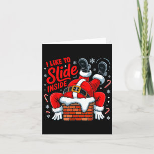 I Like To Slide Inside Funny Santa Couple Matching Card
