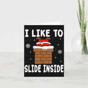 I Like To Slide Inside Funny Xmas Couple  Card