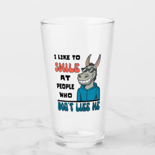 I Like To Smile At People Funny Sarcastic Horse Glass