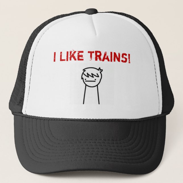 I like Trains ASDF MOVIE Trucker Hat (Front)