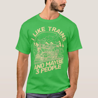 I Like Trains Railroader Vintage Trains For Men Ra T-Shirt
