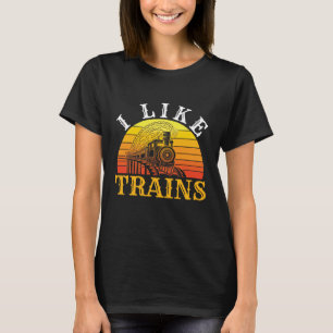 I Like Trains Retro Train Lover T-Shirt