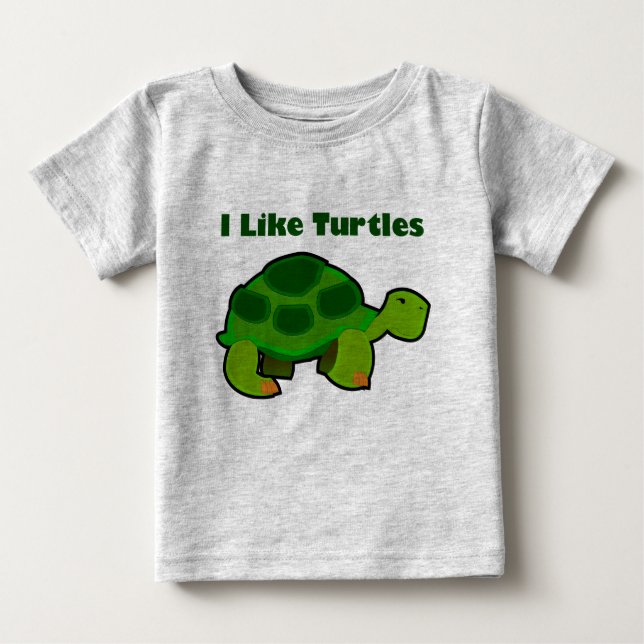 I Like Turtles - Baby Fine Jersey T-Shirt Baby T-Shirt (Front)