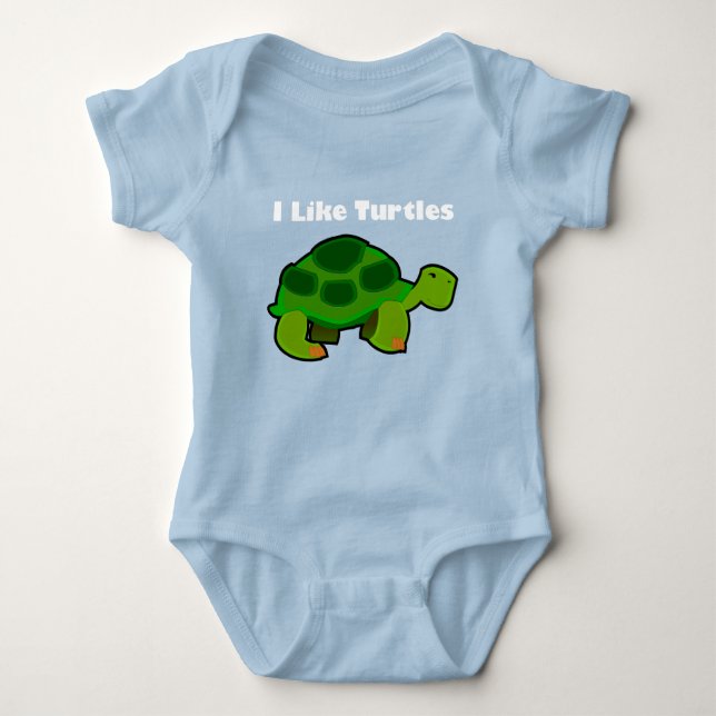 I Like Turtles - Baby Jersey Bodysuit (Front)