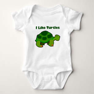 I Like Turtles - Baby Jersey Bodysuit