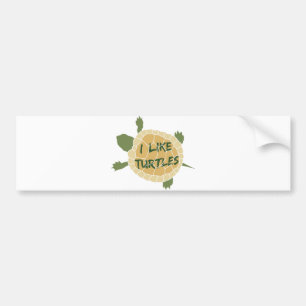 I Like Turtles Bumper Sticker