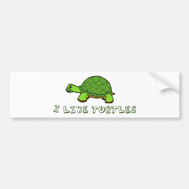 I Like Turtles Bumper Sticker (Front)