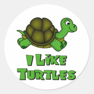 I Like Turtles Classic Round Sticker