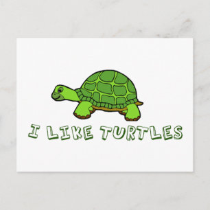 I Like Turtles Cute Postcard
