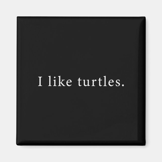 I Like Turtles Funny Minimalist  Magnet (Front)