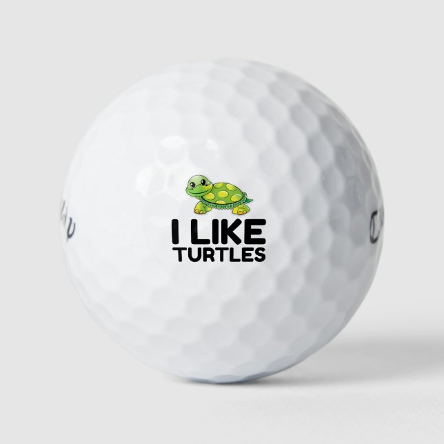 I Like Turtles Golf Balls (Front)