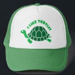 I Like Turtles Hat<br><div class="desc">A vector illustration of a turtle on a hat.</div>
