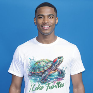 I like Turtles Red-eared Slider Turtle Lover T-Shirt