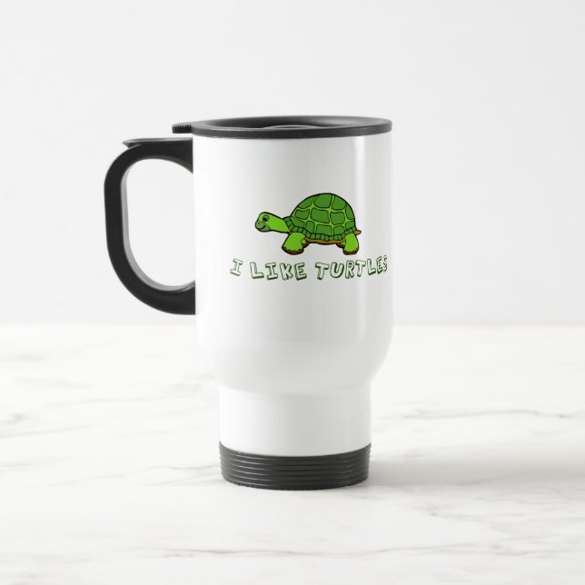 I Like Turtles Travel Mug (Left)