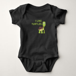 I Like Turtles Turtle Reptile Baby Bodysuit