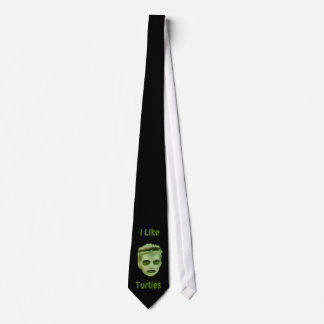 I Like Turtles Zombie Kid Tie
