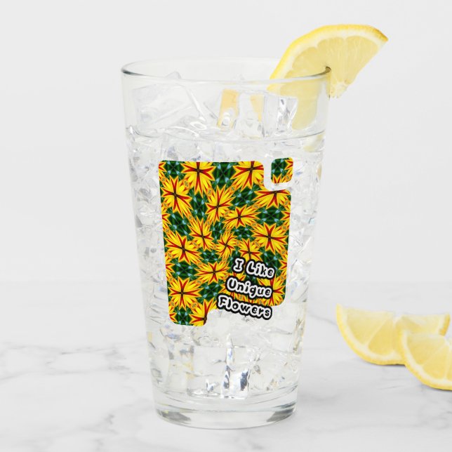 I Like Unique Flowers Glass (Back Ice)
