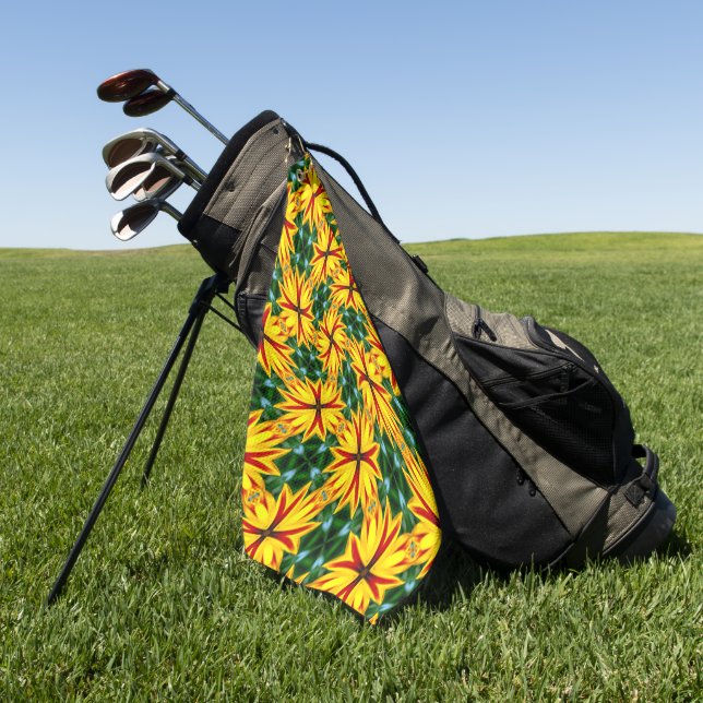 I Like Unique Flowers Golf Towel (Green)