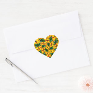 I Like Unique Flowers Heart Sticker