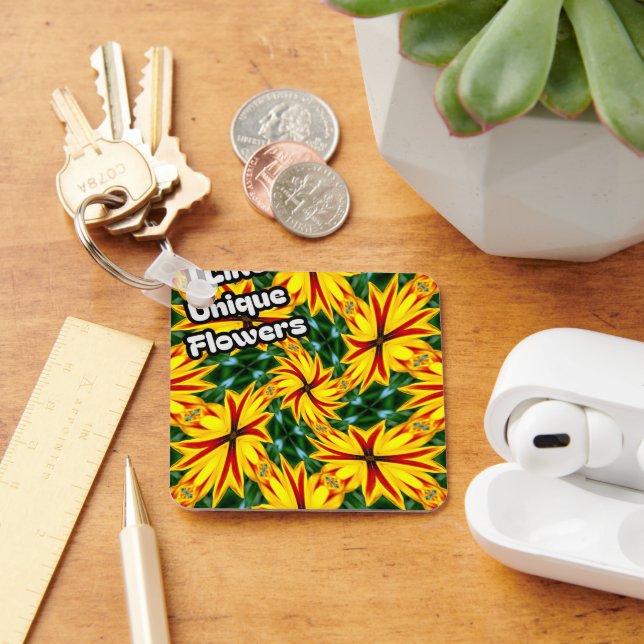 I Like Unique Flowers Key Ring (Desk)