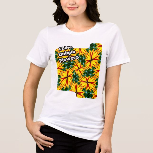 I Like Unique Flowers Tri-Blend Shirt (Front)