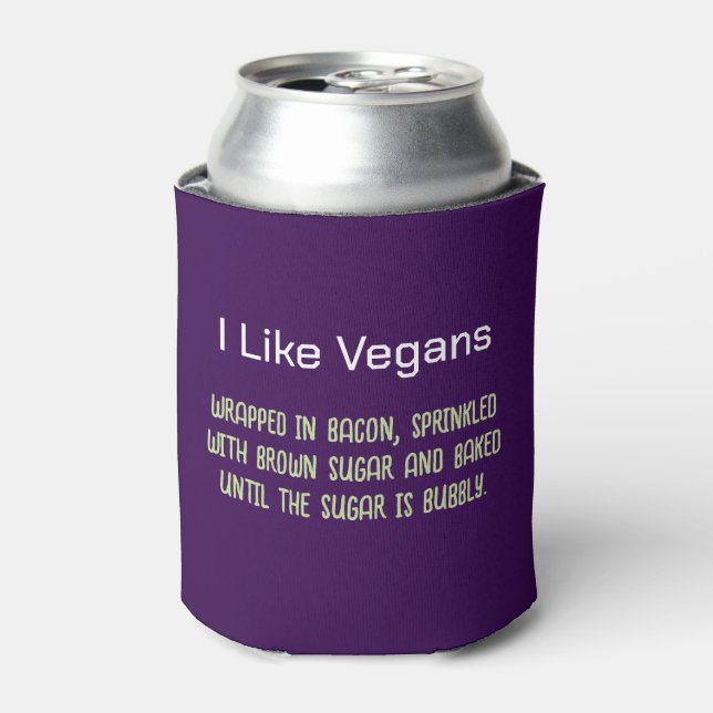 I Like Vegans Funny Putdown  Can Cooler (Can Front)