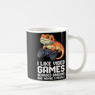 I Like Video Games Bearded Dragon Gamer Introvert  Coffee Mug