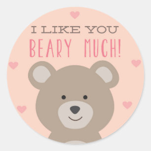 I Like You Beary Much Valentine Sticker