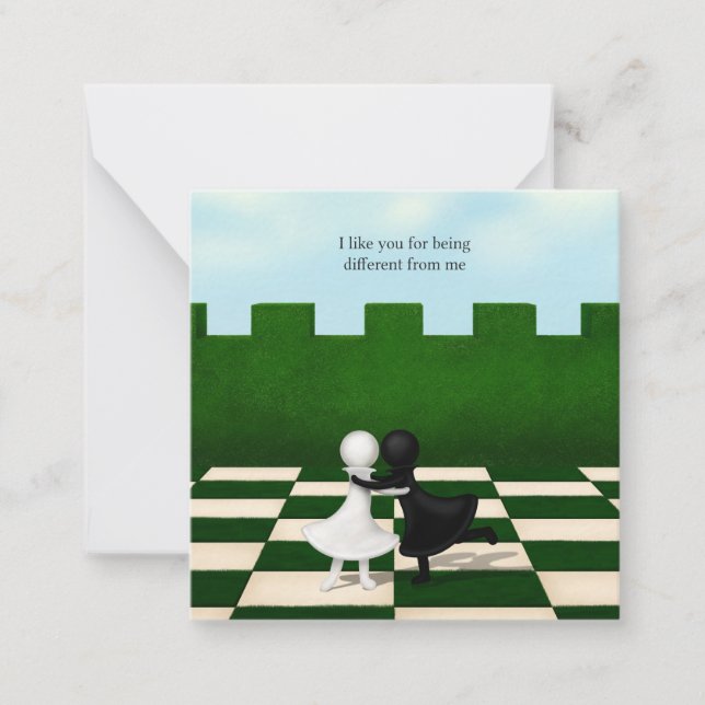 "I like you for being different from me" Card (Front)