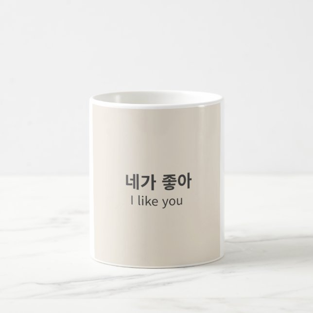 I like you | Minimal Korean Quote Mug (Center)