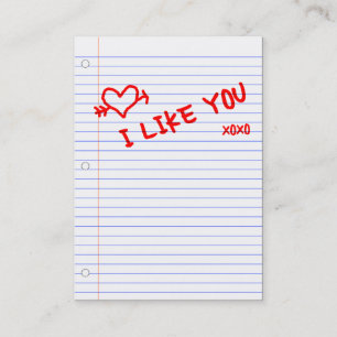 i like you notebook paper business card