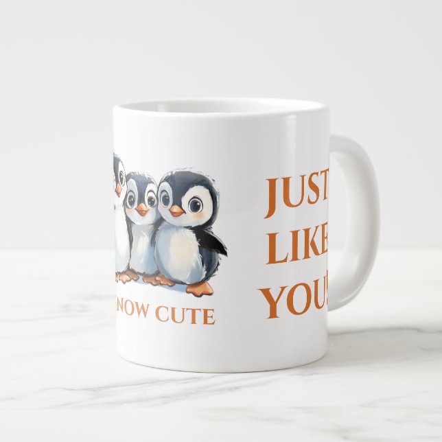 I Like You, Penguins Lover Gift,  Large Coffee Mug (Front Right)