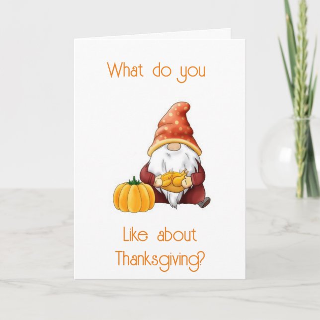 I LIKE "YOU" THE MOST AT THANKSGIVING HOLIDAY CARD (Front)