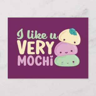 I Like You Very Mochi Kawaii Funny Valentine's Day Postcard