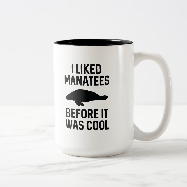 I Liked Manatees Two-Tone Coffee Mug (Right)