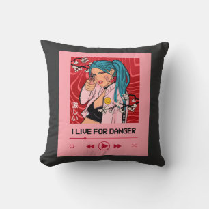 I Live For Danger - Anime Design For Music Lover Cushion