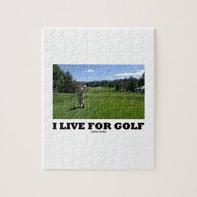 I Live For Golf (Golfer On Golf Course) Jigsaw Puzzle (Vertical)