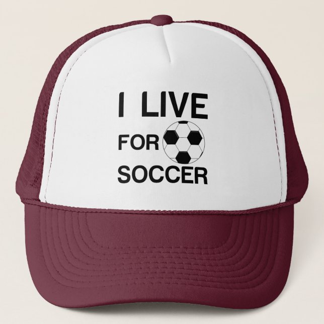 I LIVE FOR SOCCER TRUCKER HAT (Front)