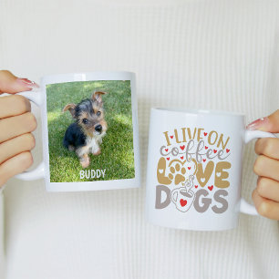 I Live On Coffee Love Dogs Photo Mug
