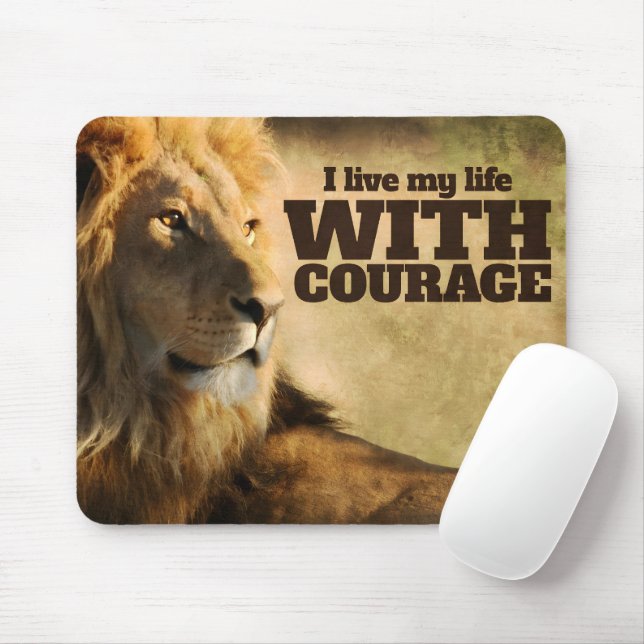 "I live with courage" Motivation Affirmation Mouse Pad (With Mouse)