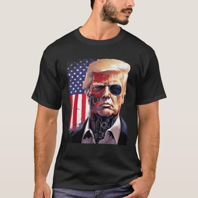 I ll Be Back Trump 2024 Cool Donald Trump Robot Cy T-Shirt (Front)