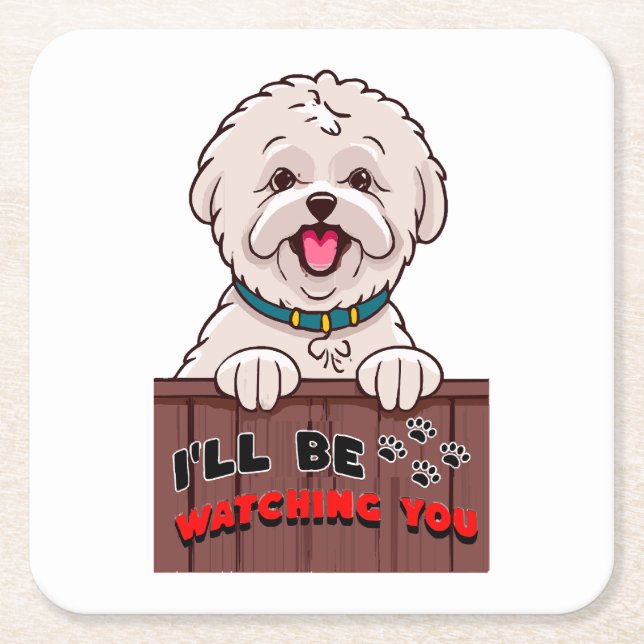 I ll be Watching You Square Paper Coaster (Front)